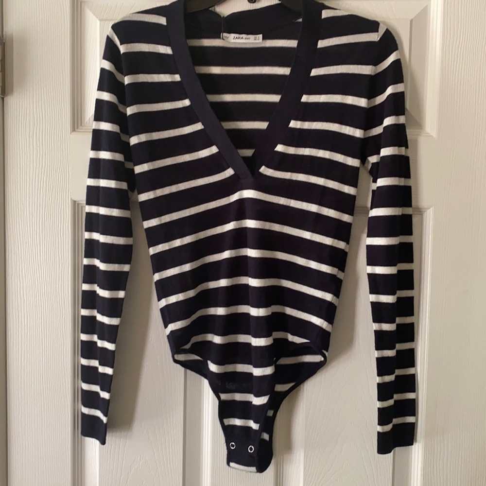 Zara knit long sleeve bodysuit